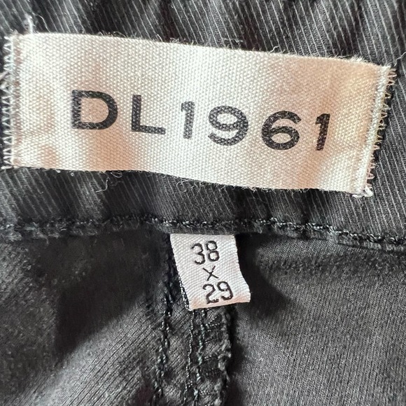 DL1961 Jay Track Chino Pants Men's Size 38x29 Black Drawstring Waist Tapered Leg - Picture 9 of 12